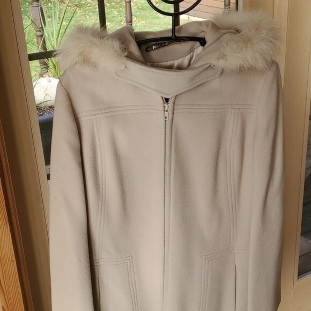 MACINTOSH New England Hooded Zippered Lined Heavy‎ Sz. M Winter Pea Coat - Picture 3 of 12